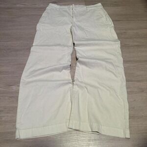 33x30 Cream Wide Leg Flared Bootcut Chino Dress Pants Y2K 2000s